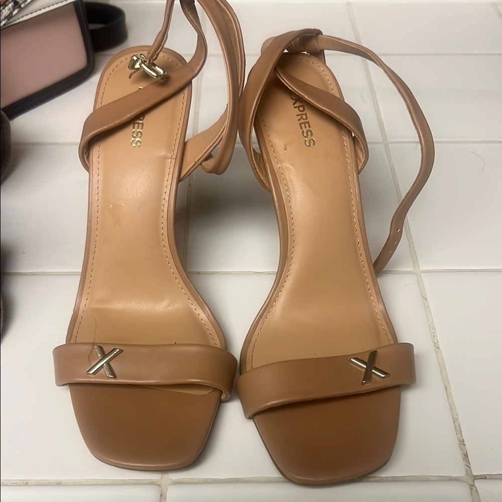 Express Tan Elegant Heels